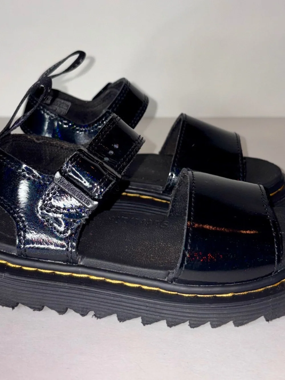 Dr. Martens Marlowe Buckle J Black Patent Sandals – Youth US 12 / UK 11 / EU 29